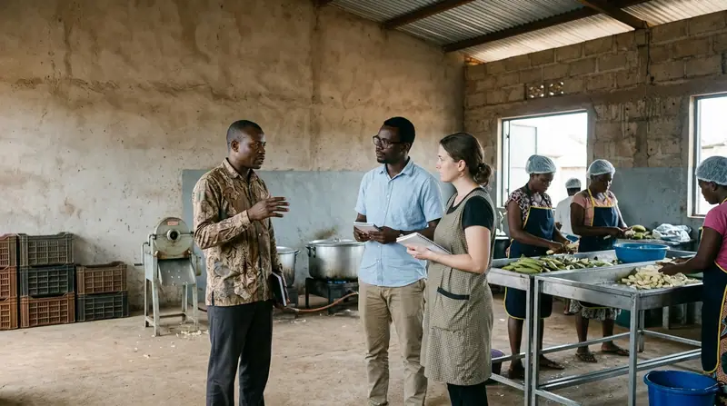 A productive enterprise manufacturing building materials in Cameroon.