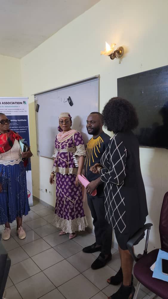 Nayokan leadership greeting guests at the launch of the VTI computer lab in Yaoundé.
